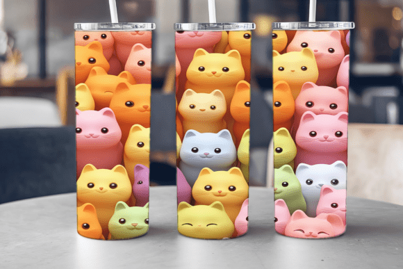 Adorable Cat Faces Tumbler Graphics for Tumbler Wraps