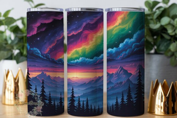 Aurora Mountain Forest Tumbler Wrap Graphics Review
