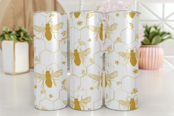 Bee Honeycomb Tumbler Design 20oz Skinny Graphics & Wraps