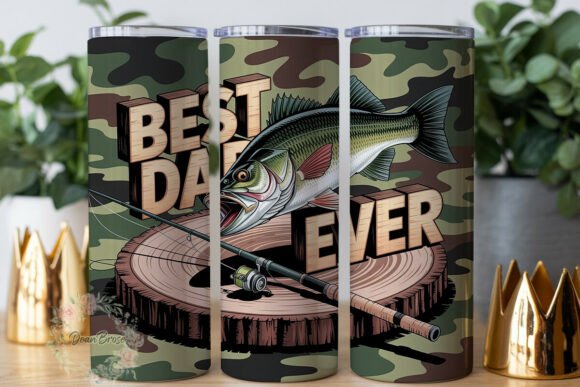 Best Dad Ever Fishing 20oz Tumbler Wrap