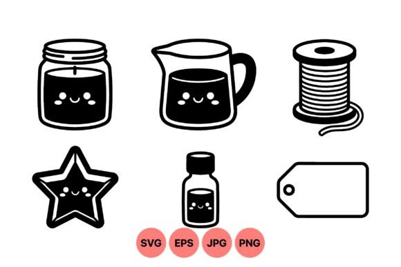 Cute Kawaii Household Icons Svg Graphics