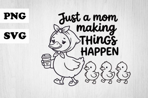 Cute Mom Duck SVG PNG for Graphics and Illustrations