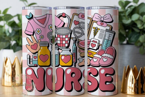 Cute Nurse Theme Tumbler Wrap Graphics for Handmade Sellers