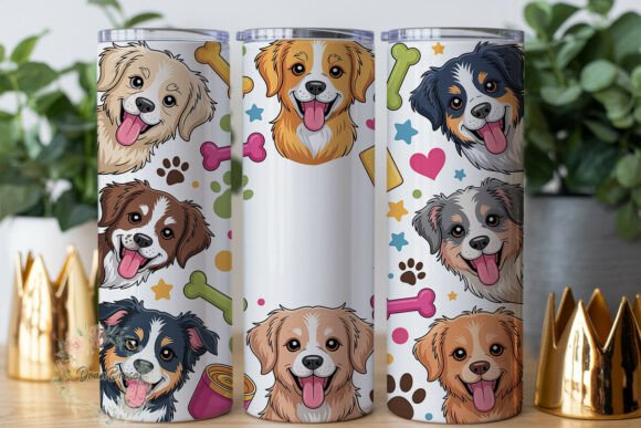 Dog Faces Pet Theme 20oz Tumbler Wrap: Graphics & Tumbler Wraps