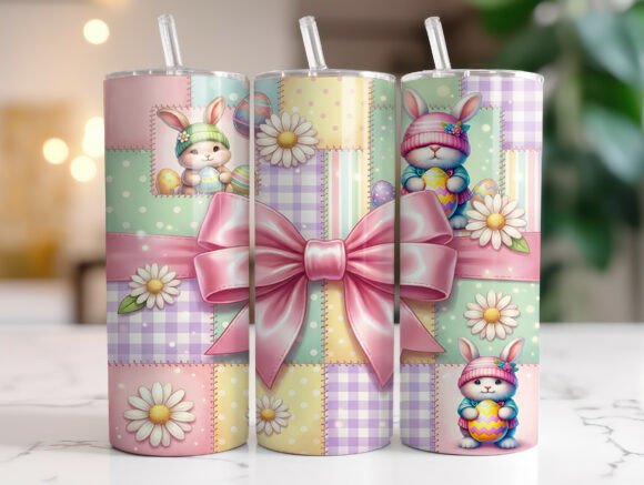 Easter Patchwork Bunny 20oz Tumbler Wrap