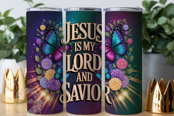 Faith Butterflies Floral 20oz Tumbler