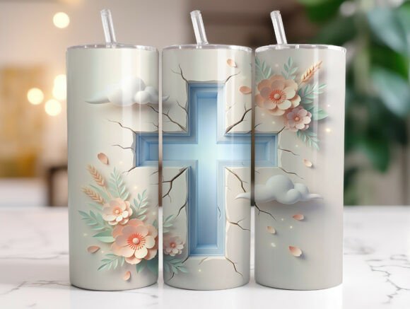 Floral Cross Easter Christian Tumbler: A Design Review