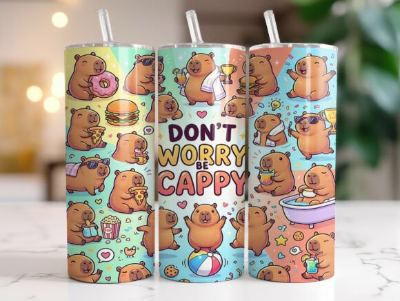 Funny Capybara Tumbler Wrap Graphics for Tumbler Wraps