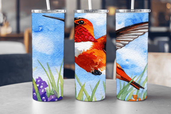 Garden Nectar Hummingbird Tumbler Graphics & Tumbler Wraps