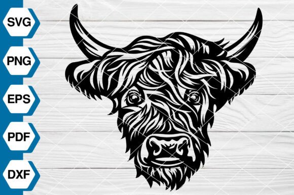 Highland Cow Head SVG EP676: Graphics for Editorial & Web Design
