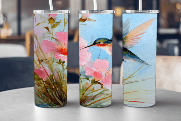 Hummingbird Garden Tumbler: Graphics & Tumbler Wraps