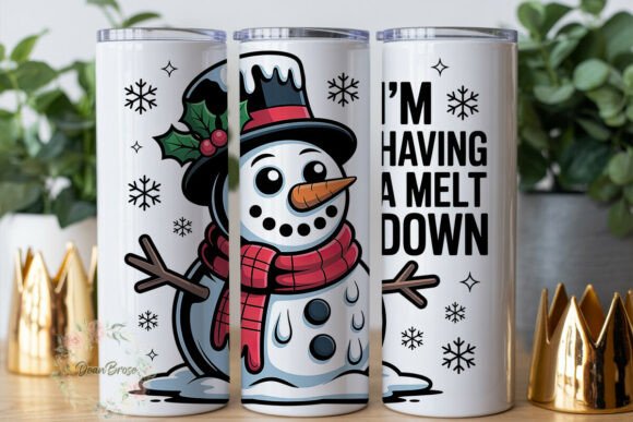 Melting Snowman Funny Tumbler Wrap Graphics