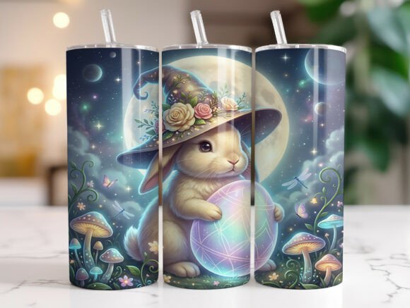 Moonlit Witch Bunny Fantasy Tumbler Wrap Graphics Review