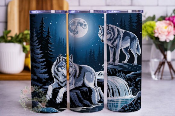 Moonlit Wolves Forest 20oz Tumbler Wrap