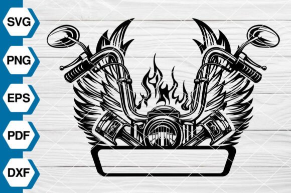 Motorcycle Silhouette Black SVG EP659