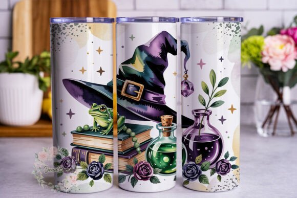 Mystical Witch Hat Frog 20oz Tumbler Graphics