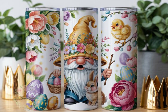 Pastel Gnome Easter Scene 20oz Tumbler Graphics