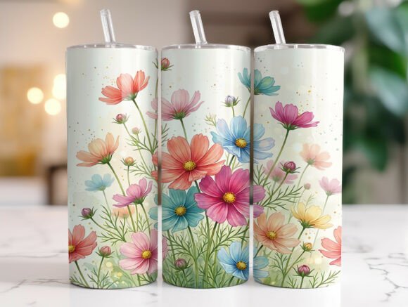 Pastel Wildflower Meadow 20oz Tumbler Graphics