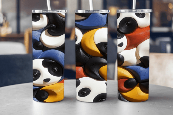 Playful Panda Faces Tumbler Graphics & Tumbler Wraps