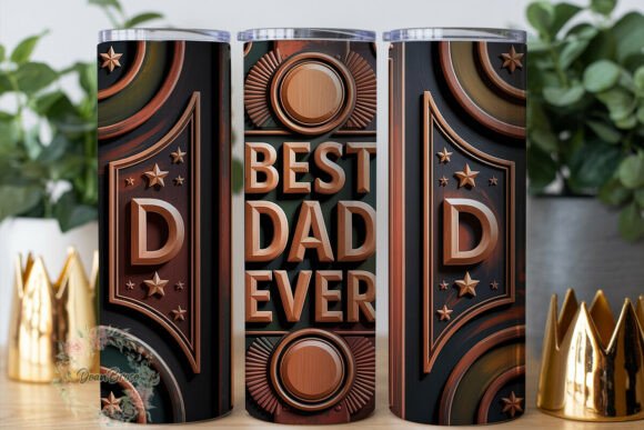 Rustic Carved Leather Dad 20oz Tumbler Graphics