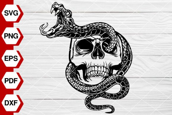 Skull and Snake SVG EP716 Graphics and Illustrations