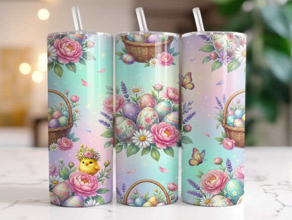 Spring Easter Eggs Flowers 20oz Tumbler Graphics