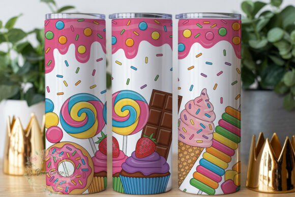 Sweet Candyland Treats 20oz Tumbler Wrap Graphics for Crafters