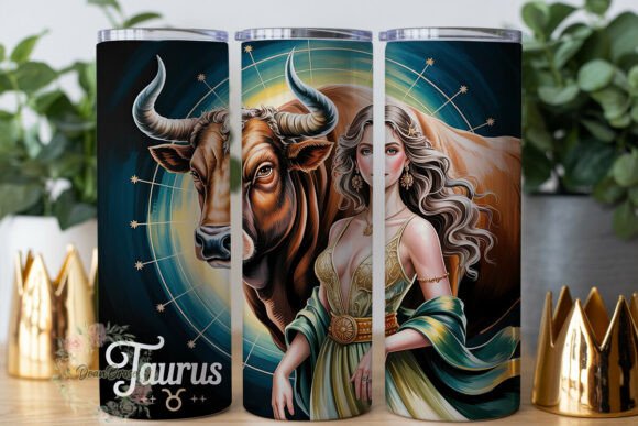 Taurus Zodiac Woman Bull 20oz Tumbler Graphics
