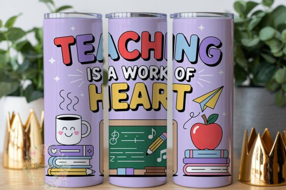 Teacher Fuel Books Apple 20oz Tumbler Graphics for Wraps