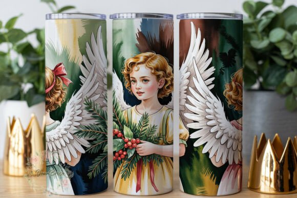 Vintage Angelic Girls 20oz Tumbler Wrap Graphics