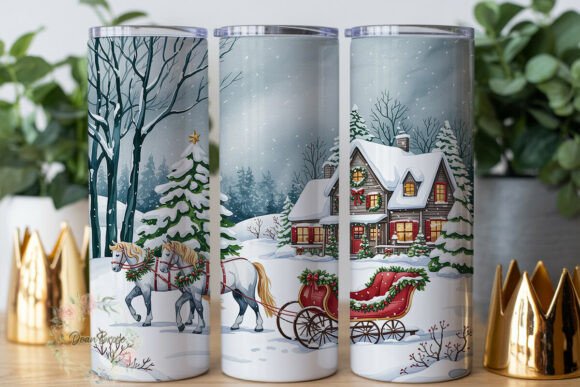 Winter Sleigh Ride 20oz Tumbler Wrap